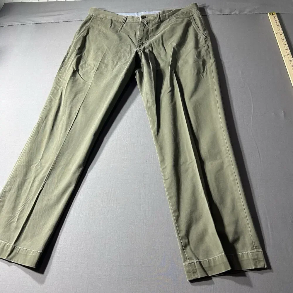 Polo Ralph Lauren Stretch Straight Fit Chino Pants Olive Green Mens Size 34x30